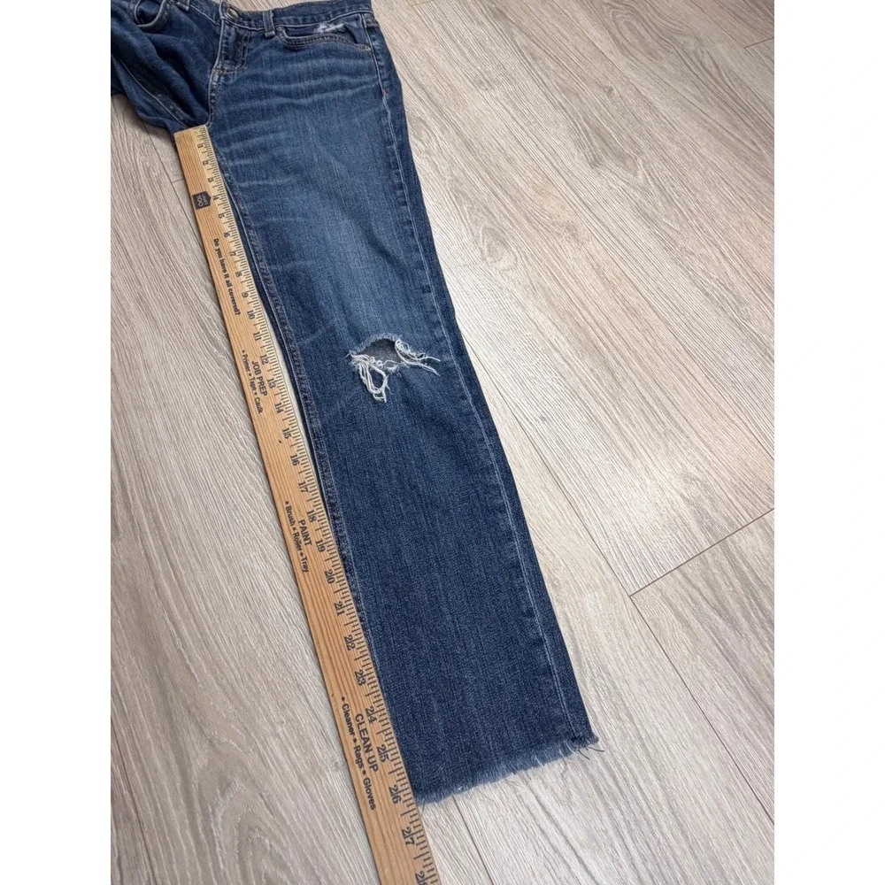 Rag & Bone Dre Capri Jeans 25 DIA Medium‎ Wash Distressed Raw Hem W2592K510DIA